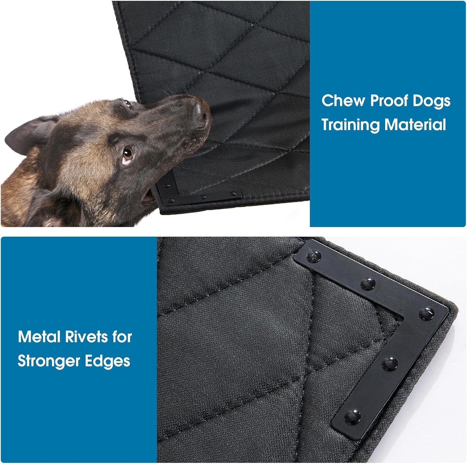 Chew Proof Dog Bed with Metal Rivet Corner for Small Dogs, Stable Kennel Pad Mat for Teething Puppy, Durable Indoor Outdoor Crate Pad for Dog Crates, 17"X23"