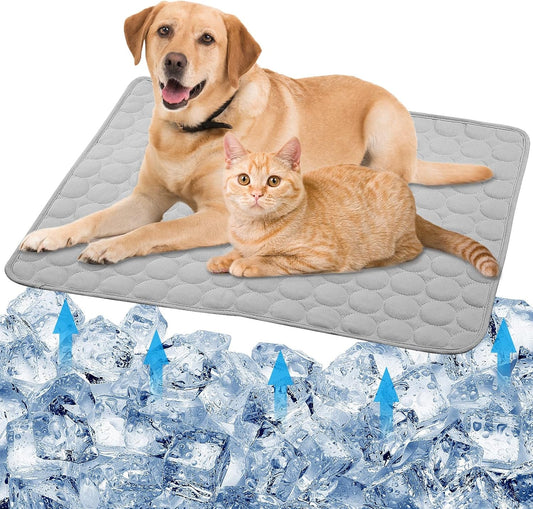 Dog Cooling Mat, Portable, Washable, Reusable, Keeps Pets Cool in Summer Heat, Cooling Pad for Dogs Pet Cooling Mat for Dogs Cooling Mat Dog Crate Pad Cooling Pad for Dogs (Gray, 28X40In)