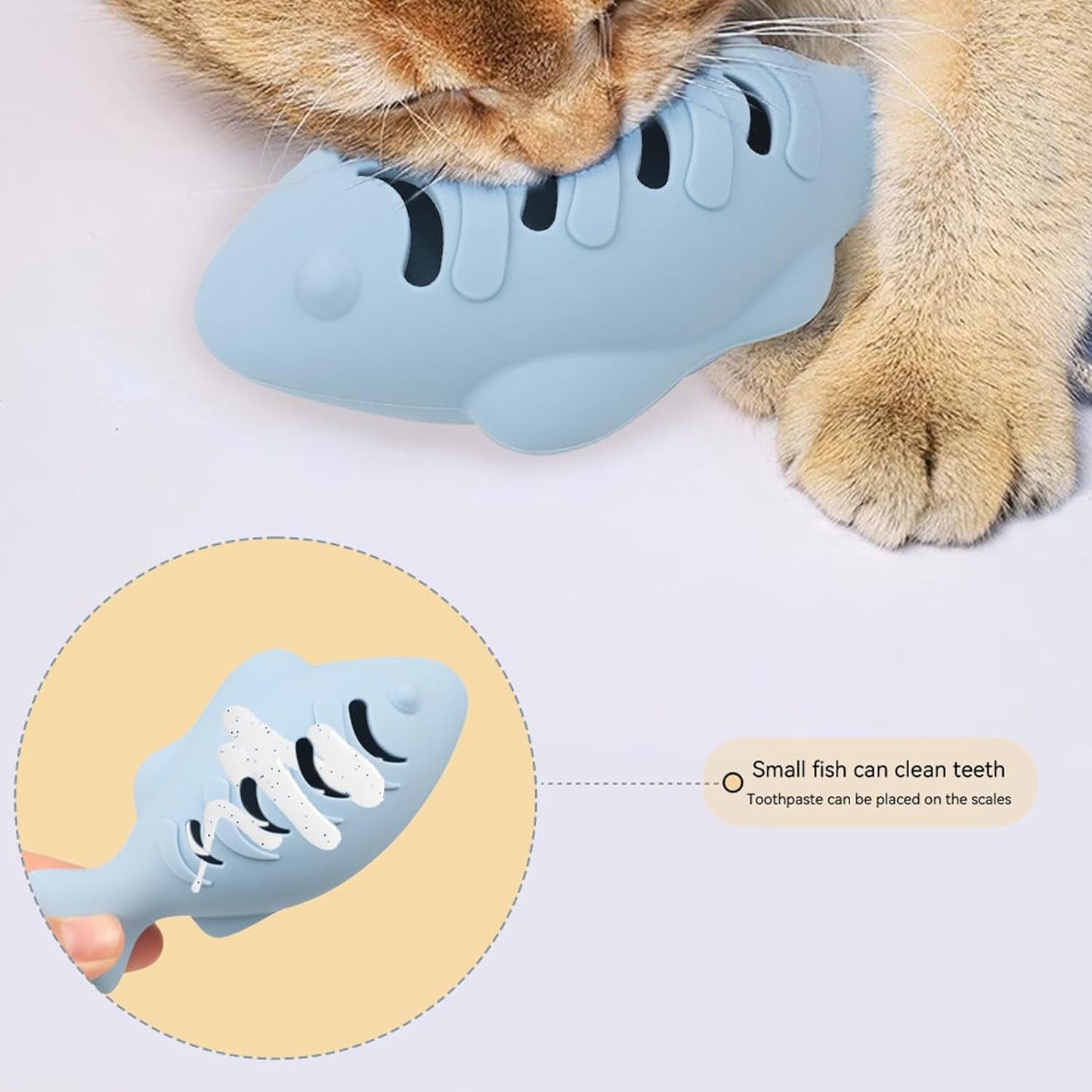 3 Pcs Cat Treat Toys, Fish Shape Food-Grade Silicone Meal Dispenser, Used with Food or Catnip for Kitten, Interactive Cat Toy