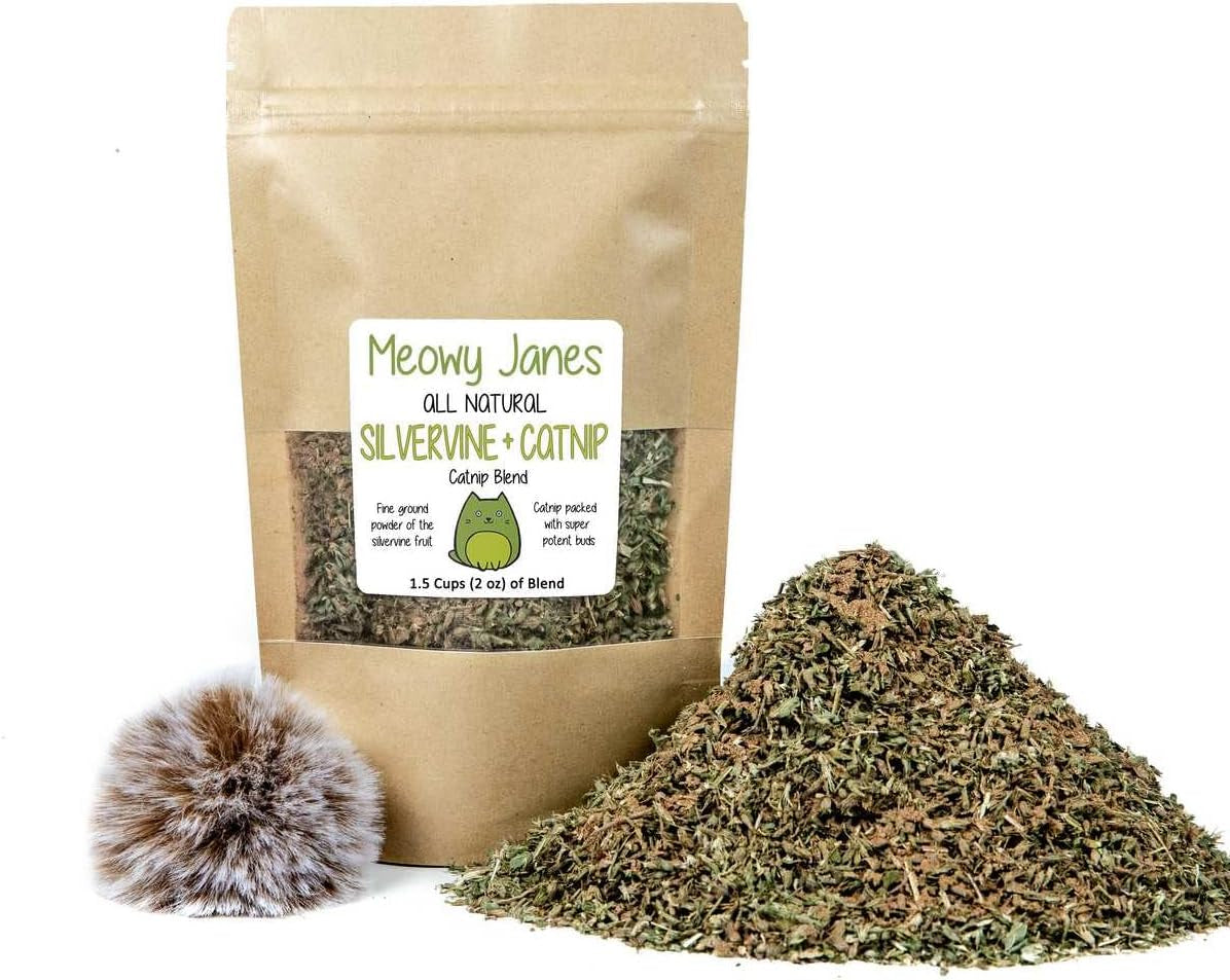 1.5 Cups All Natural Silvervine Catnip Blend with Toy, Value Bag