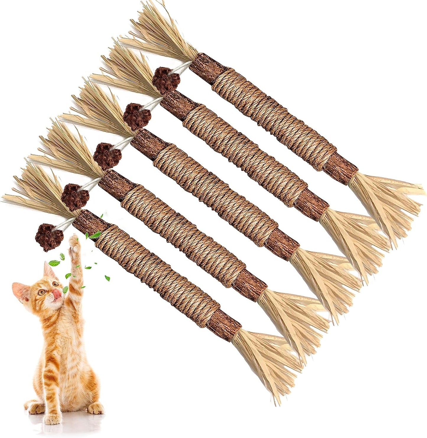 3 Pack Silvervine Cat Toy, Silvervine Sticks Cat Toys for Indoor Cats, Cat & Kitten Chew Toys for Aggressive Chewers, Cat Dental Toy for Kitten Teeth Cleaning, Matatabi Silvervine for Cats