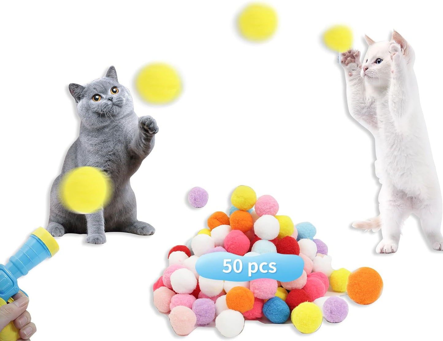 24 Pcs Colorful Pet Balls, Soft Plush Balls, Indoor Toy for Cat, Interactive Cat Toy.