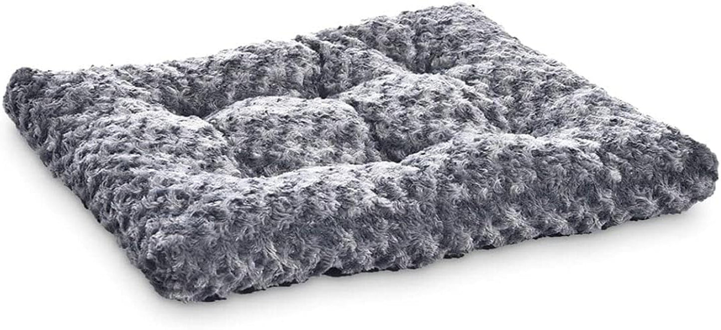 Amazon Basics Machine Washable Plush Pet Bed and Dog Crate Pad, X-Small, 23 X 18 X 2.5 Inches, Gray