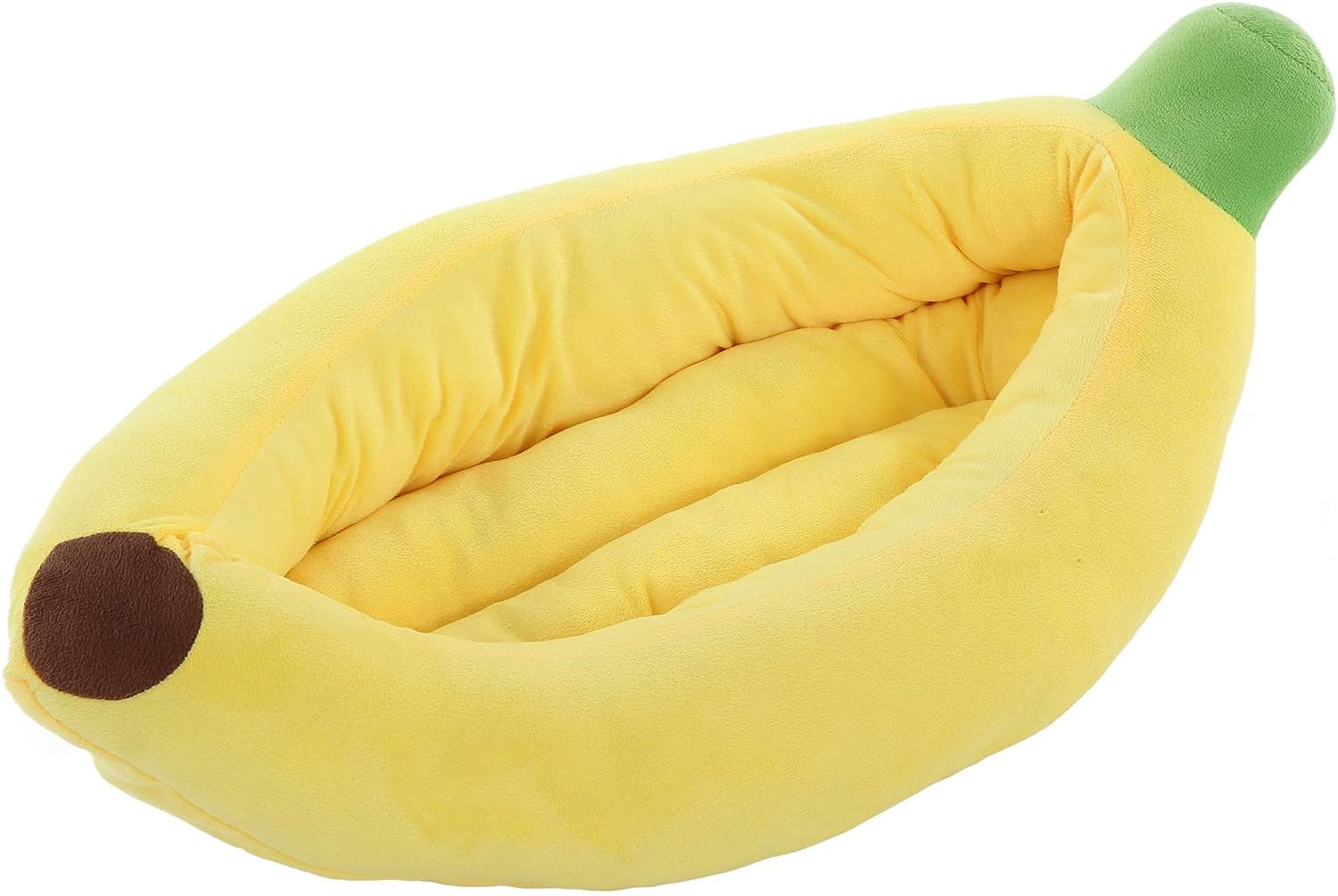 Dog Bed Cat Bed Pet Bed Comfortable and Washable in Banana Shape and Color W/Removable Cushion