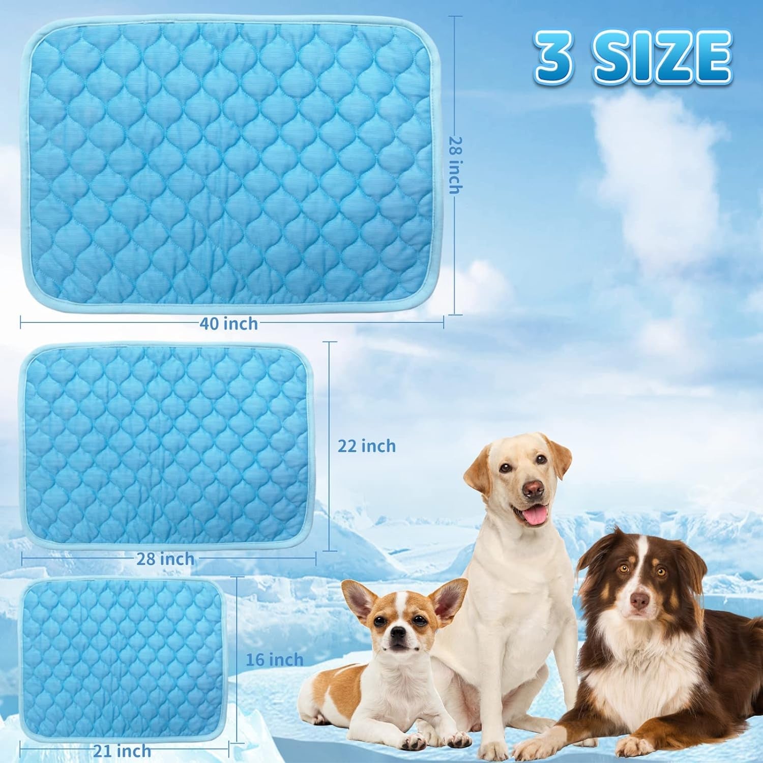 Dog Cooling Mat - Self Cooling Mat for Small Medium Large Dogs,Easy Washable,Water Absorption Top,Materials Safe,