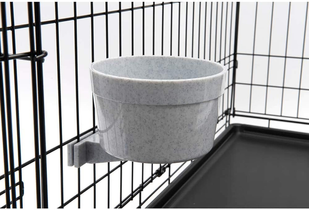 Lixit Quick Lock Removable Dog Kennel Bowls for Wire and Soft Sided Crates (40Oz Wire Crate, Granite)