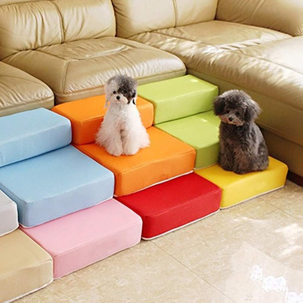 2 Steps Foldable Pet Steps Pet Stairs for Dog Cat Puppy Durable Comfortable Pink