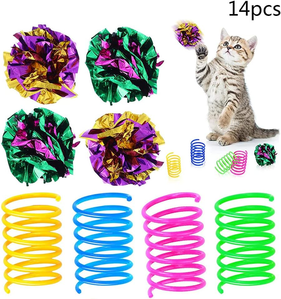 14 Pcs Ball for Cat Stress Crinkly Sounds and for Cat Spring Convenient to Carry and E