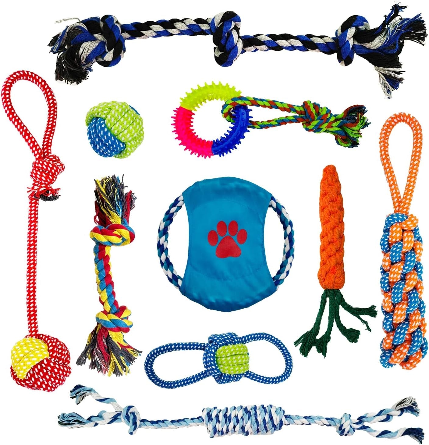 10 Pack Dog Rope Toys, Puppy Teething Chew Toys, Durable Dog Rope Toys Bundle for Boredom,Interactive Dog Toys for Small,Medium &Large Breed