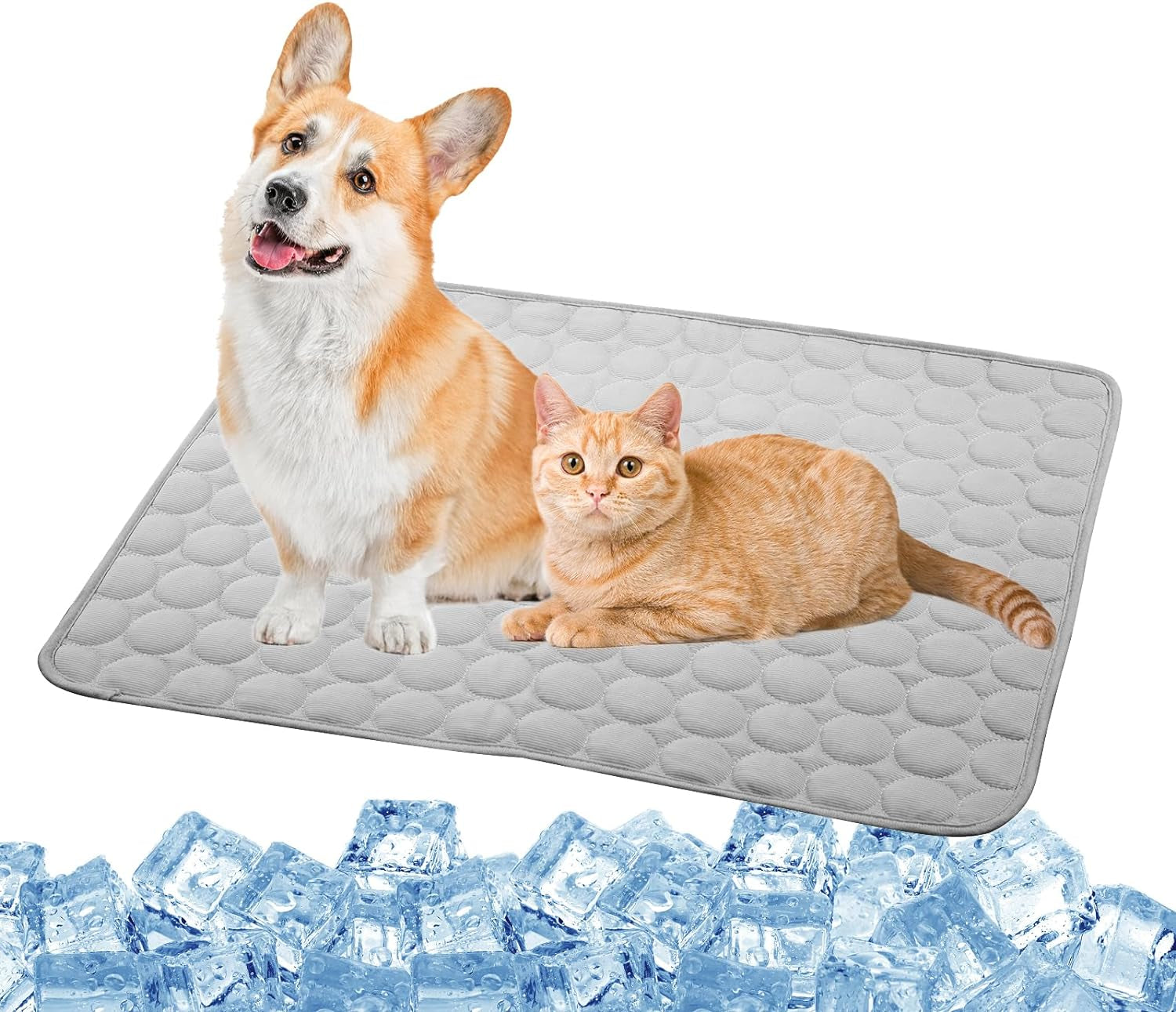 Dog Cooling Mat, Cooling Mat for Dogs Cats, Pet Reusable Bed Mat, Washable Ice Silk Mat, Self Cooling Sleeping Kennel Pad