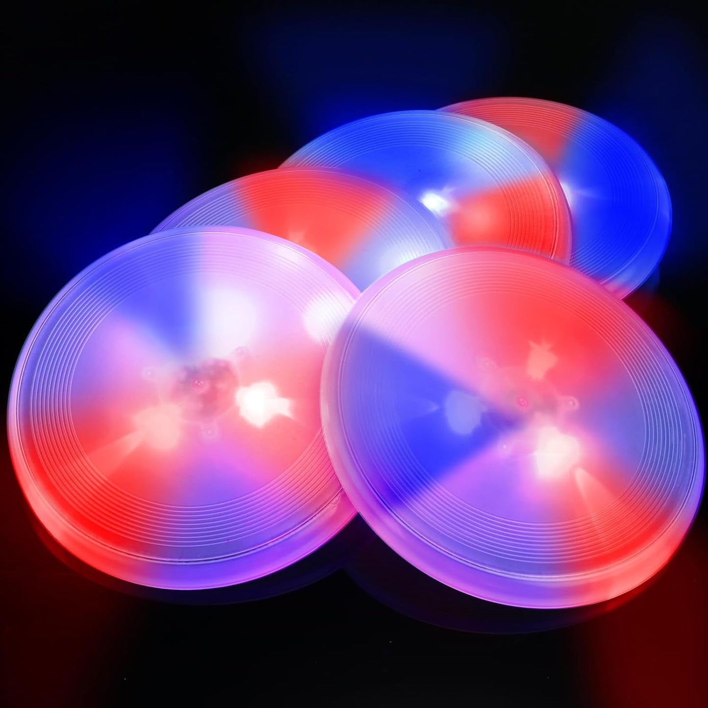 12 Pcs LED Flying Disc Dog Flying Disc Glow in the Dark Games Interactive Light up Yard Games for Pets Dogs Kids Teens Outdoors Activities