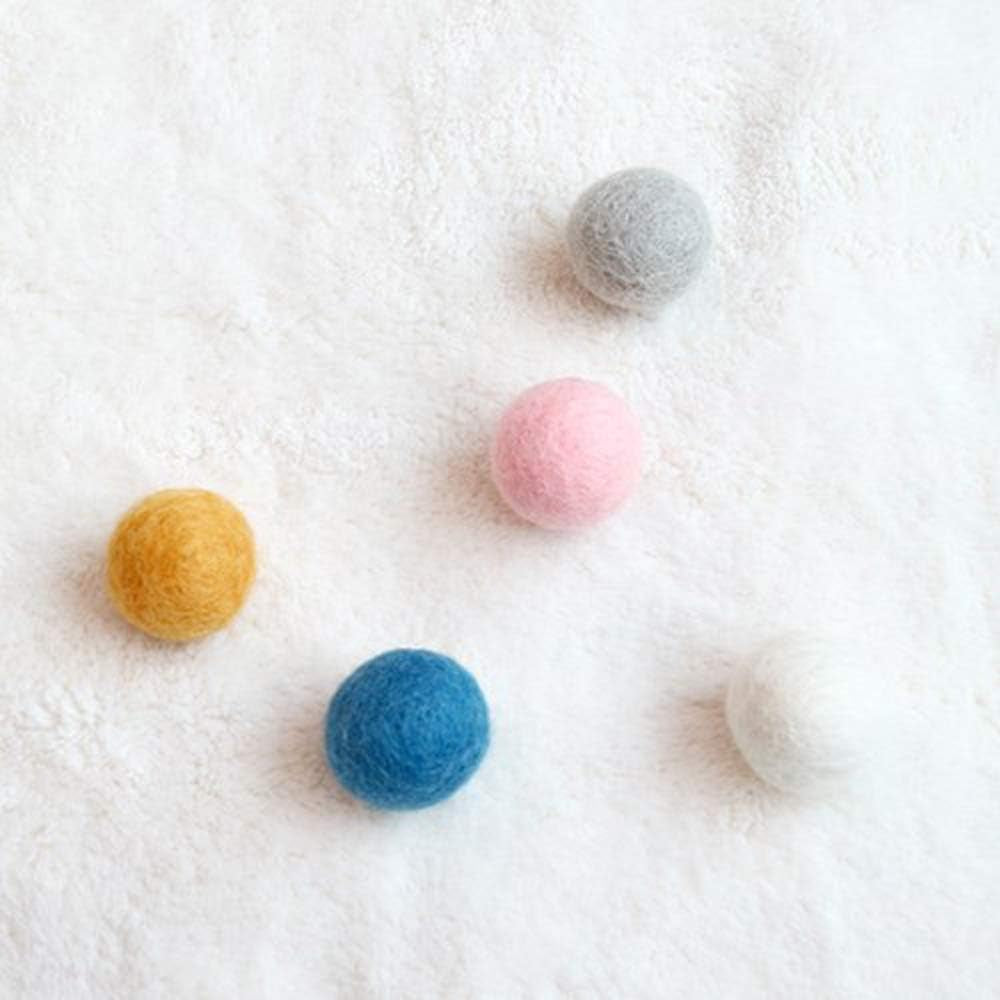 100% Wool Cat Small Dog Ball Toy 5-Pcs, Felt Ball Toys for Cats and Kittens Lover, 5 Colorful Soft Quiet Felted Fabric Balls, Craft Supplies Furry Balls (1Pack)