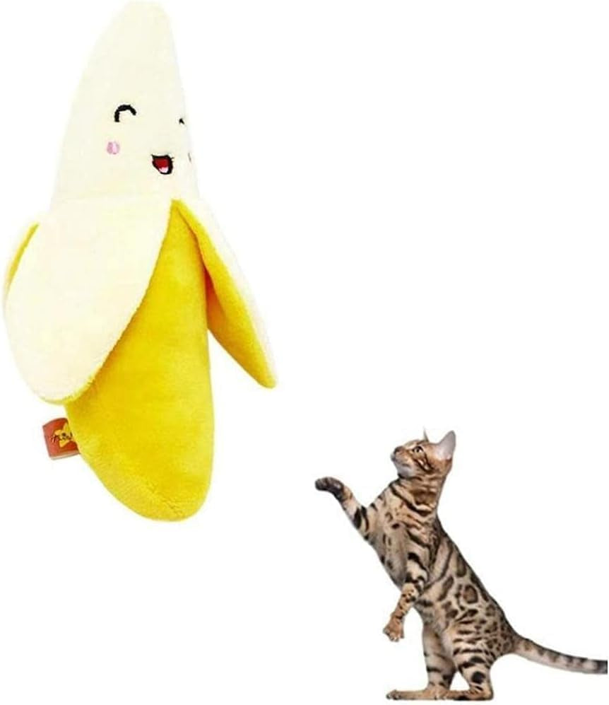 1 Pack Puppy Squeaky Plush Toys Cute Banana-Style Plush Dog Toys Funny Chew Toys for Small Animals Toy Chews Useful and Nice Dog Squeak Toys