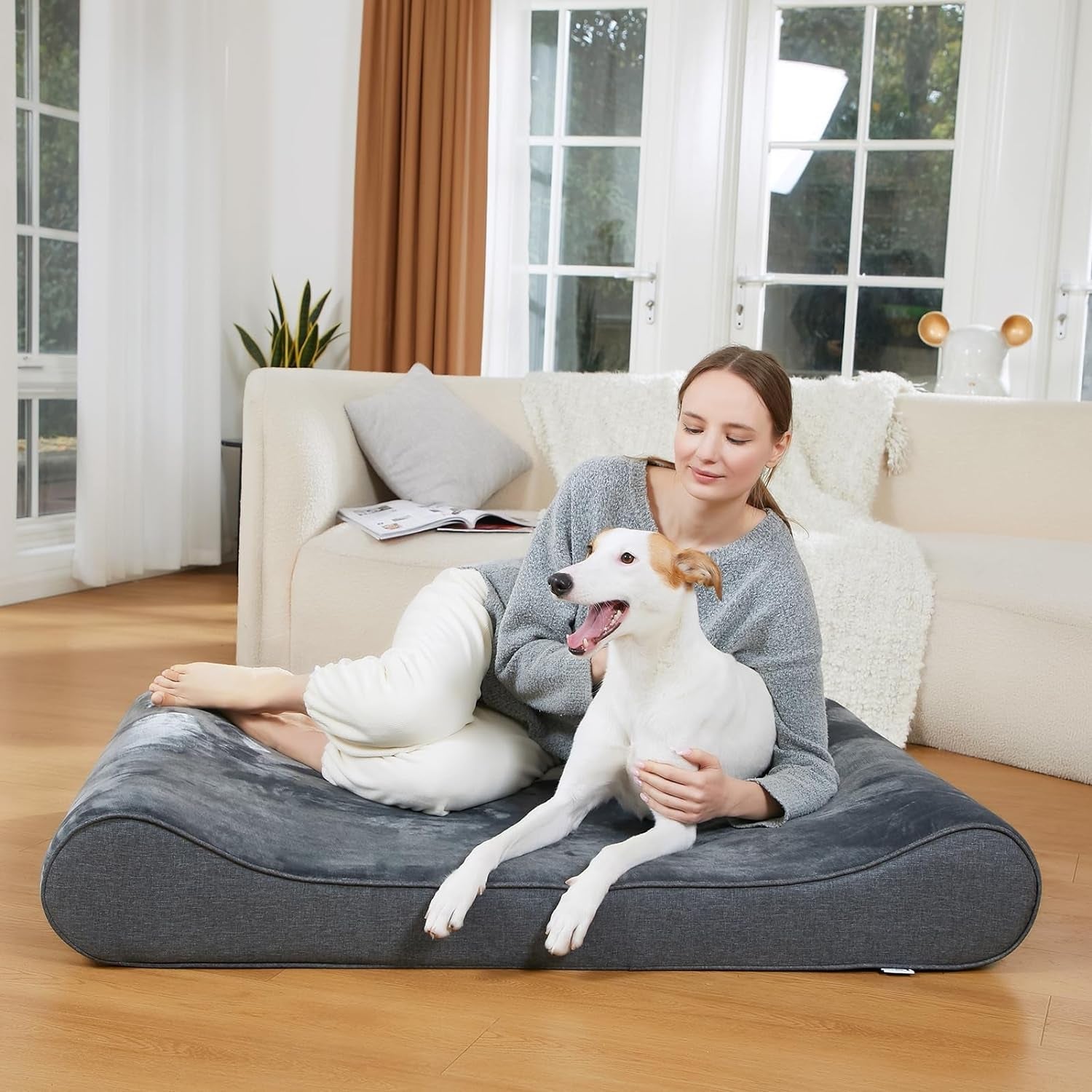 Large Dog Bed Mat, 36"X24"X5.5", Velvet Material, Waterproof Lining, Non-Slip Base