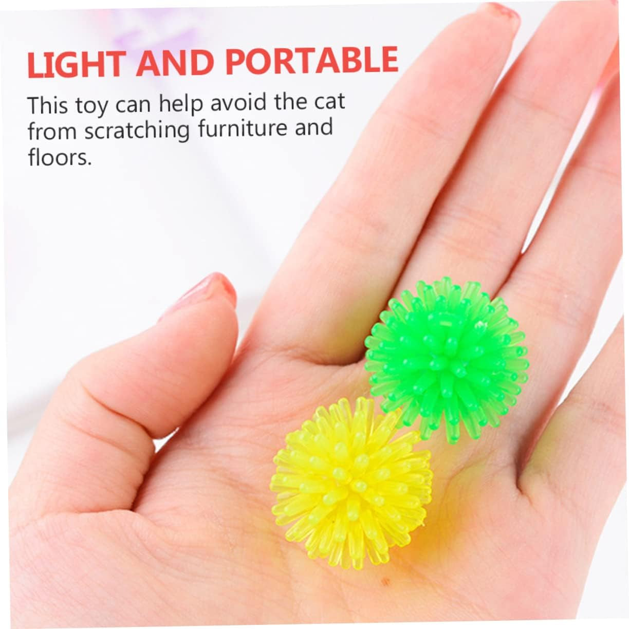 10Pcs Cat Prickly Ball Toy Ball Teething Toy Dog Chew Toys Fun Toy Cat Scratcher Toy Dog Soft Stab Balls Motion Pet Squeaky Chewing Balls Catnip Balls Plastic Kitten