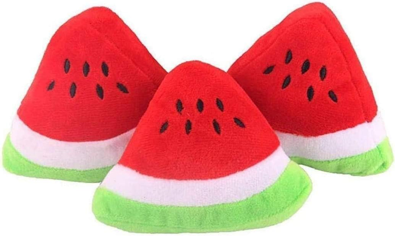 1Pc Red Pet Toy Chew Squeaker Squeaky Plush Cotton Triangle Ball Watermelon Sound Toys Puppies Small Dogs Useful and Deft, Dog Squeak Toys, Tiny Puppy Toys