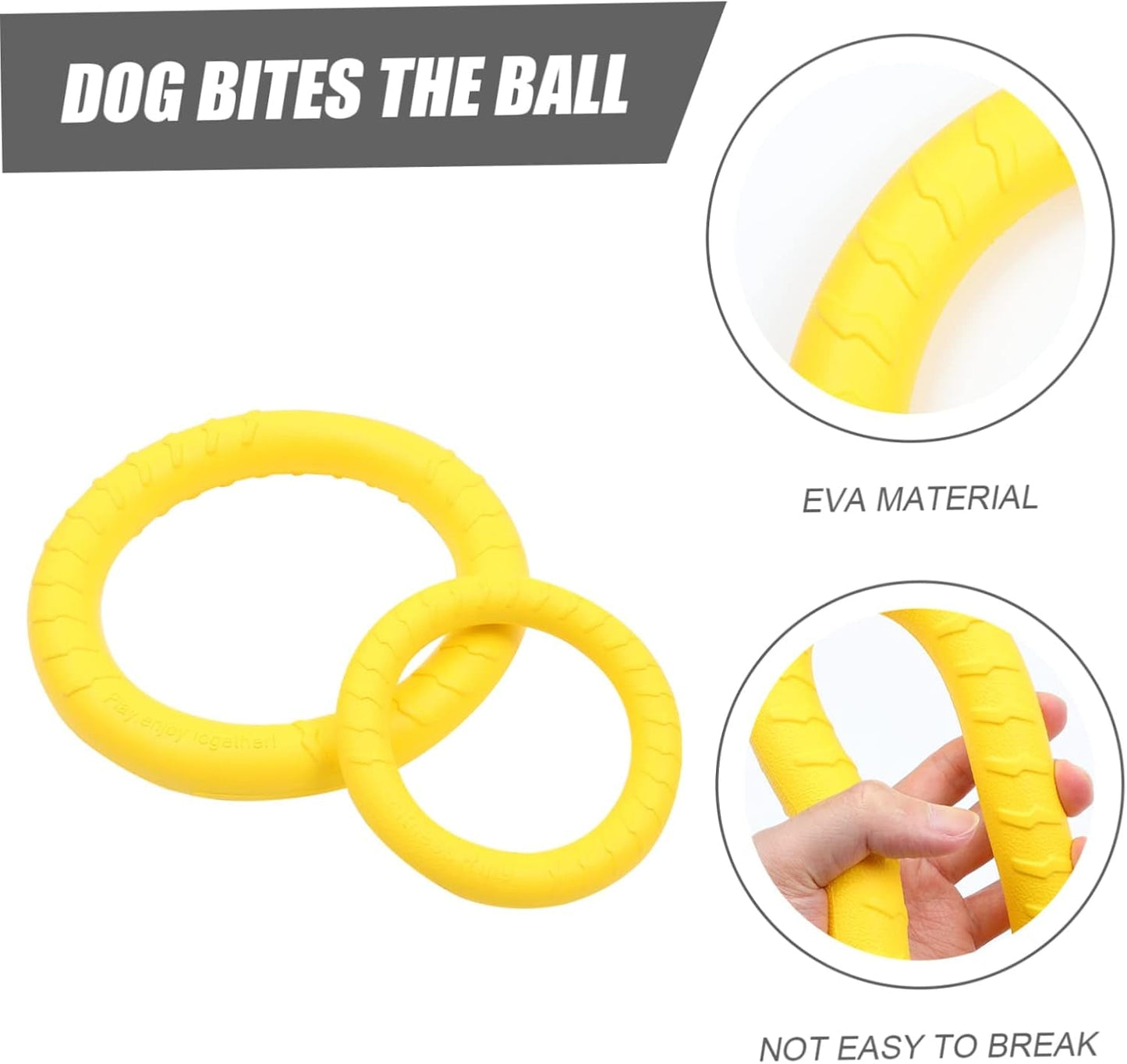 2Pcs Dog Bite Training outside Toys Dog Tooth Cleaning Toys Puppy Teething Toys Teeth Cleaning Dog Toy Puppy Flying Discs Outdoor Playset Dog Ring Toy Eva Tension Ring 28C Flexible