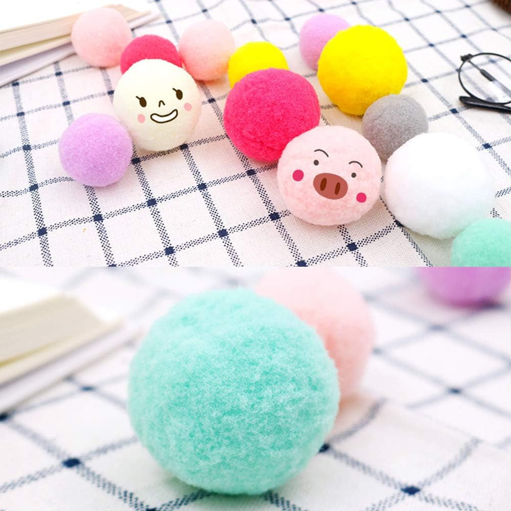 25PCS Cat Pom Pom Balls Cat Toys for Indoor Cats Balls Pompom Soft Balls Cat Interactive Ball 2 Sizes