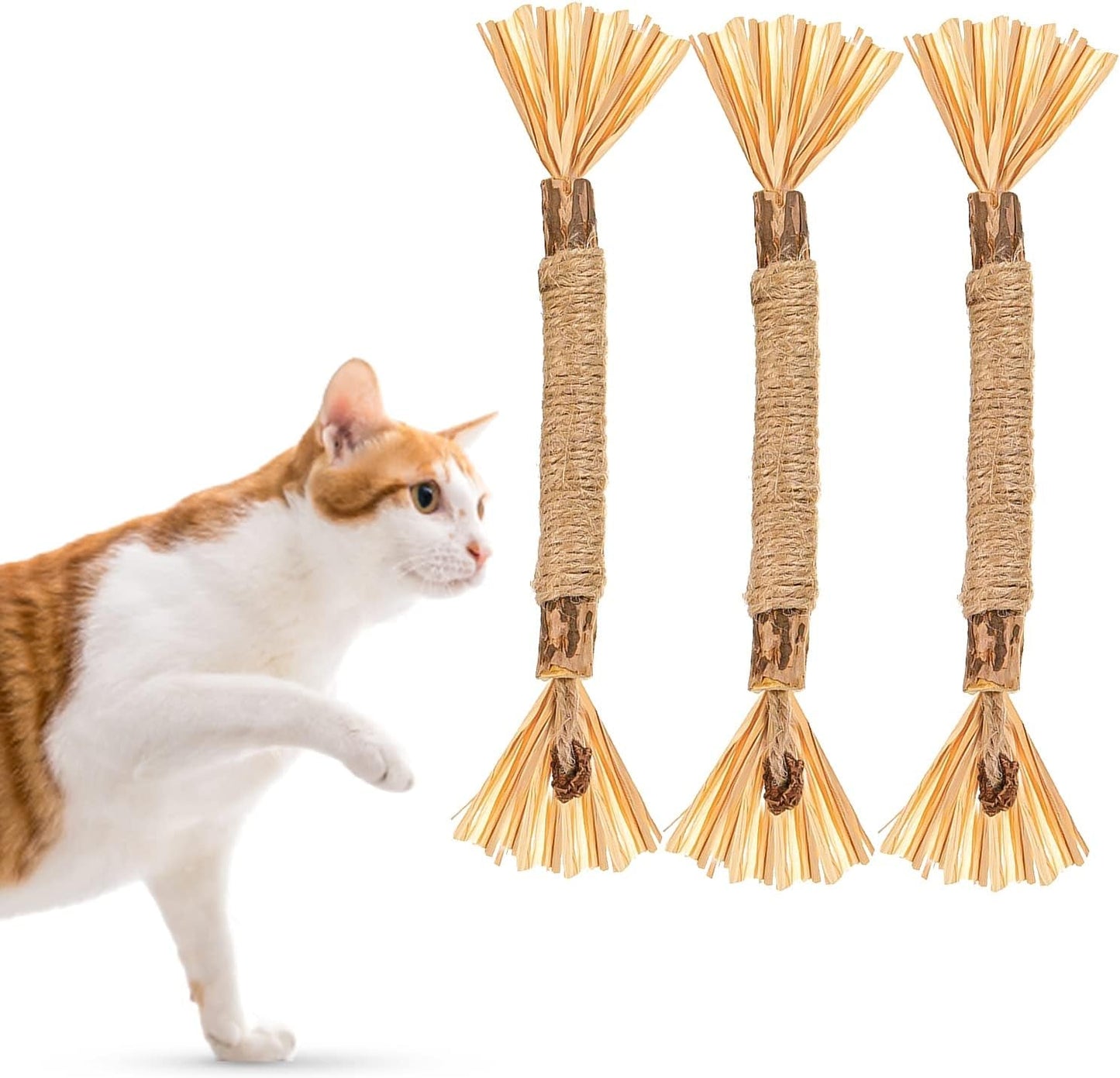 24Pcs/Pack Silvervine Cat Chew Sticks, Natural Cat Toys, Chew Toys for Kittens Kitty Cats, Matatabi Sticks, Teeth Cleaning Toys