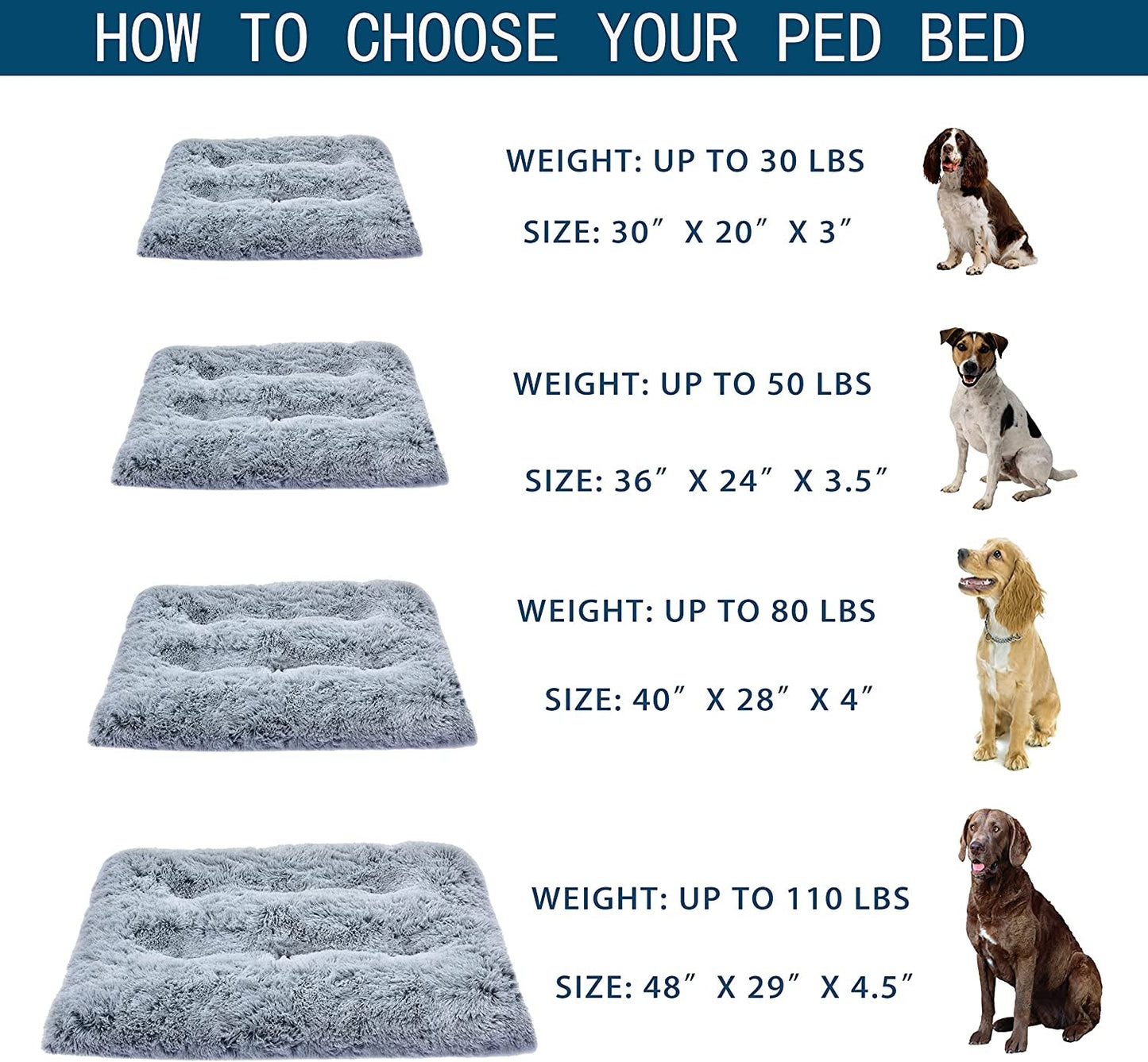 Dog Bed for Medium, Small Dogs Breeds,Soft and Comfortable Dog Bed Mats, Washable Plush Dog Cage Mat,Deluxe Plush Anti-Slip Pet Beds Mats, Fulffy Kennel Pad