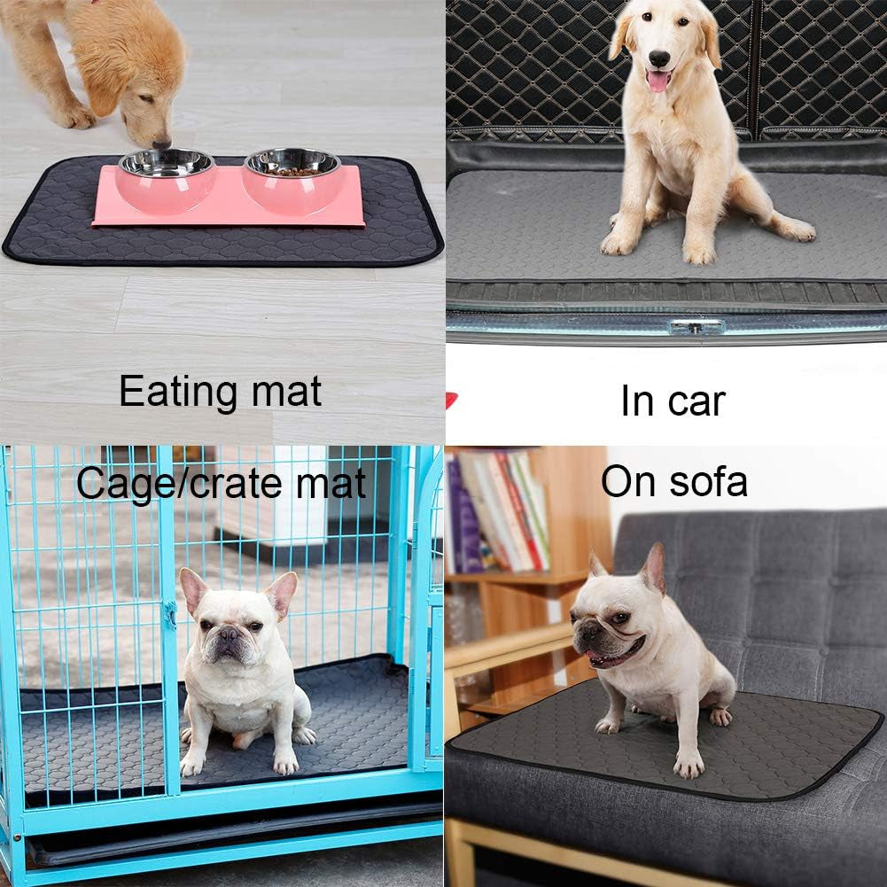 Dog Bed Mat Waterproof Crate Kennel Pad Sleeping Mattress with anti Slip Bottom for Small Medium and Large Dogs Cats Washable Pet Mat for Eating Bowls, Dog Cages, Cars and Sofa S-L