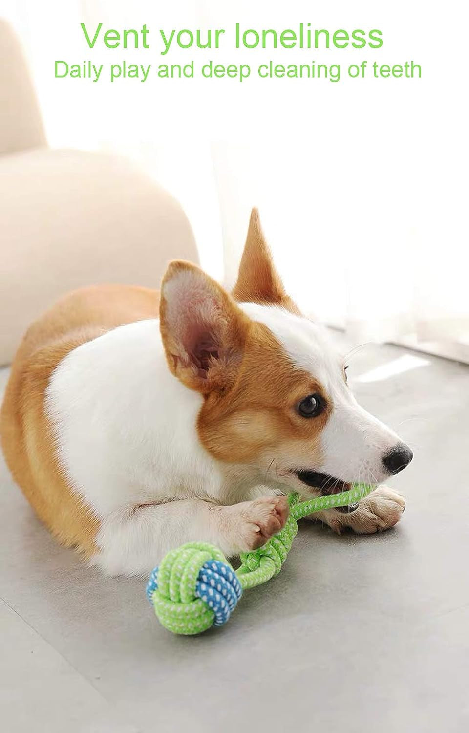 Knotted Woven Pet Dog Toy，Eco-Friendly Cotton Rope Toys, Bite-Resistant Rope Knot Dog Toy，Medium/Small Dogs Toy，Not Suitable for Dogs with Strong Aggressive Chewing