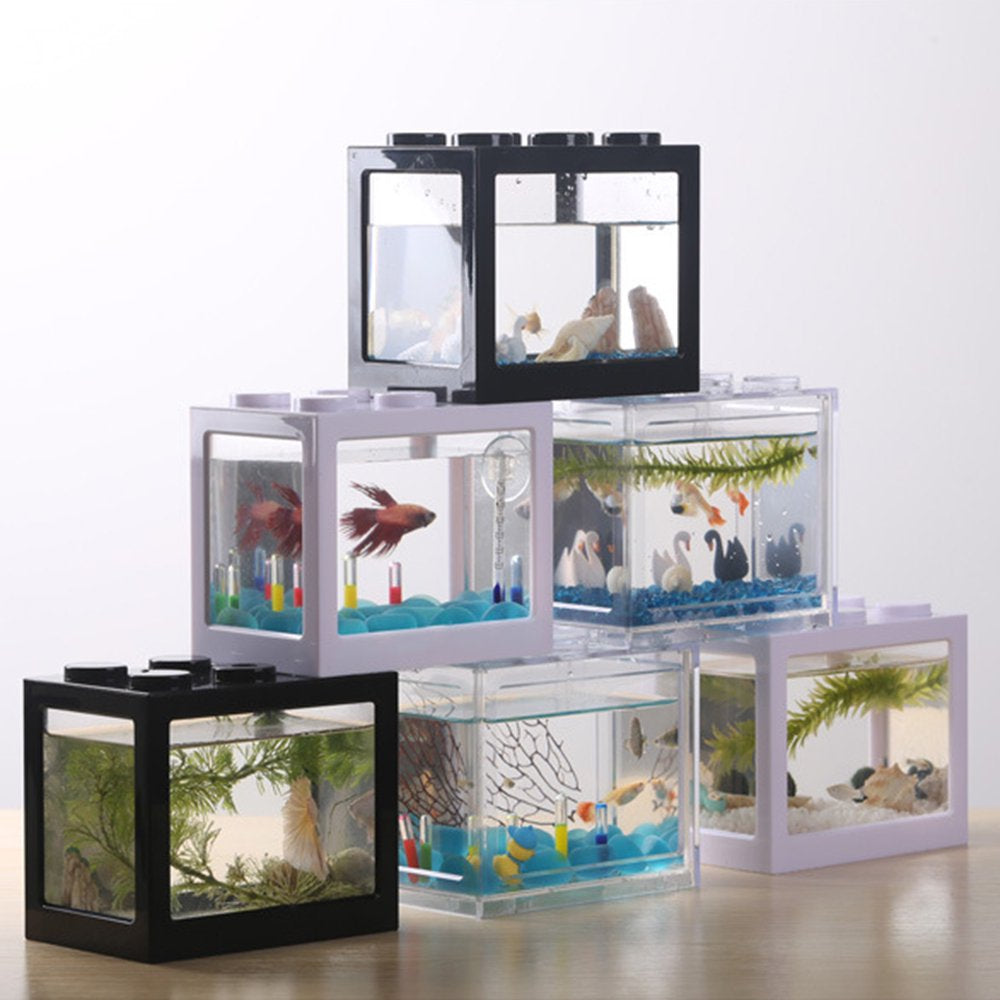 Goolrc Mini Fish Tanks Row Aquarium Stackable Tanks Feeding Tanks Mini Reptile Row Box Desktop Decoration Animals & Pet Supplies > Pet Supplies > Fish Supplies > Aquarium Lighting GoolRC   