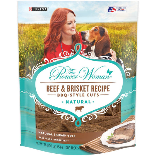 The Pioneer Woman Natural, Dog Jerky Soft Dog Treats, Beef and Brisket Recipe BBQ Style Cuts, 16 Oz. Pouch Animals & Pet Supplies > Pet Supplies > Dog Supplies > Dog Treats Nestlé Purina PetCare Company 16 oz.  