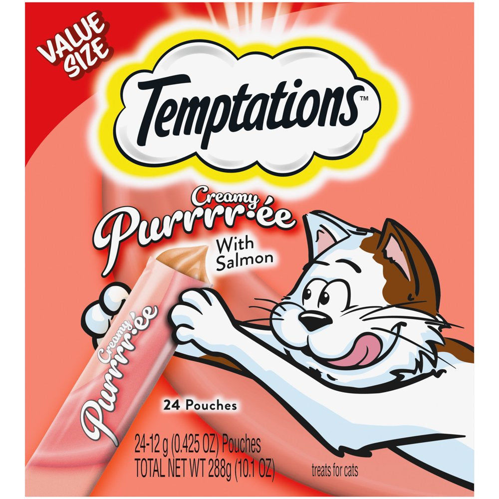 Temptations Salmon Flavor Topper, Crunchy & Soft Treat for Cat, 0.425 Oz. (4 Count) Animals & Pet Supplies > Pet Supplies > Cat Supplies > Cat Treats Mars Petcare 10.2 oz (24 ct.)  