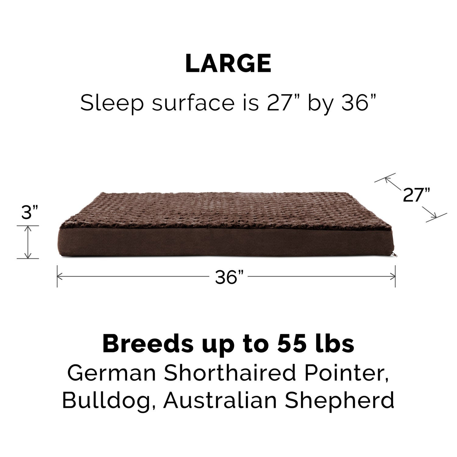 Furhaven Pet Dog Bed | Deluxe Memory Foam Ultra Plush Mattress Pet Bed for Dogs & Cats, Chocolate, Large