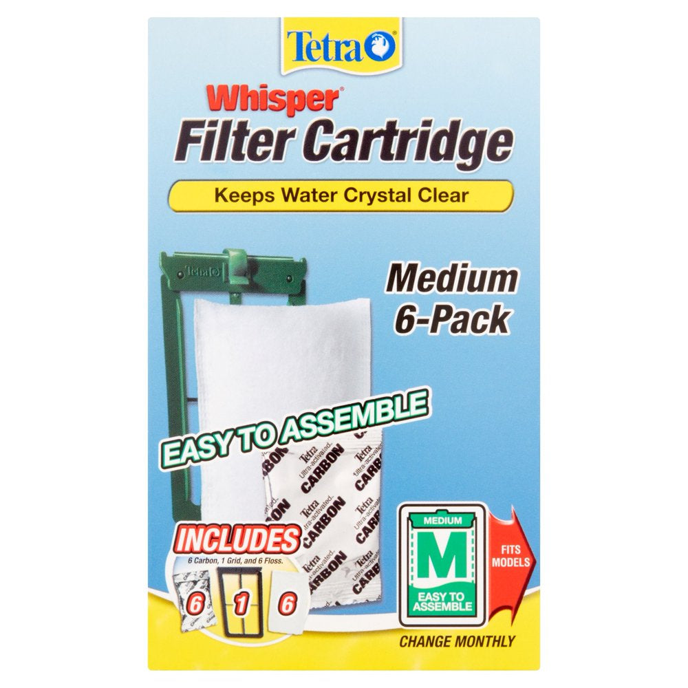 Tetra Whisper Replacement Carbon Aquarium Filter Cartridges, Med 6 Count Animals & Pet Supplies > Pet Supplies > Fish Supplies > Aquarium Filters Spectrum Brands   