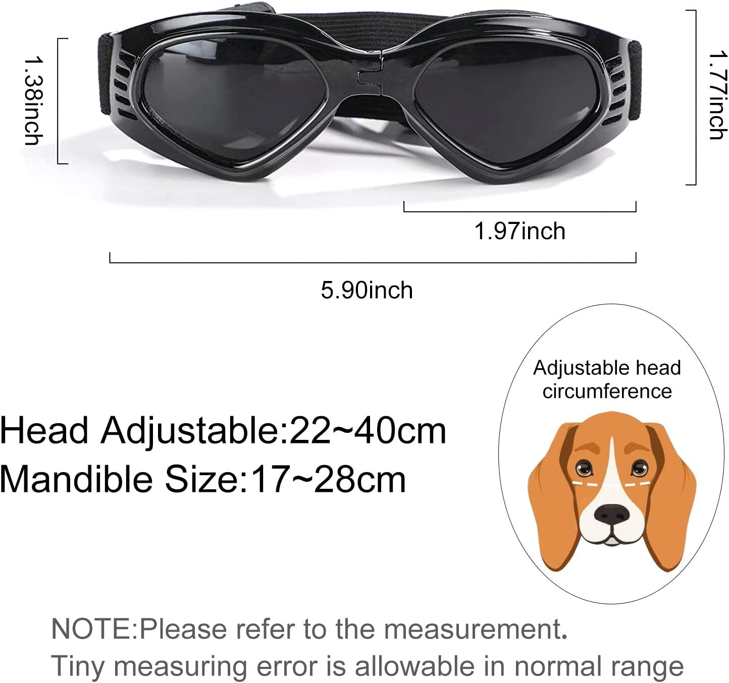 Dog Sunglasses Dog Goggles, Puppy Dog UV Glasses with Adjustable Strap, Anti-Fog & Windproof Foldable Pet Sunglasses for Small Medium Dogs Animals & Pet Supplies > Pet Supplies > Dog Supplies > Dog Apparel EWUHRY   