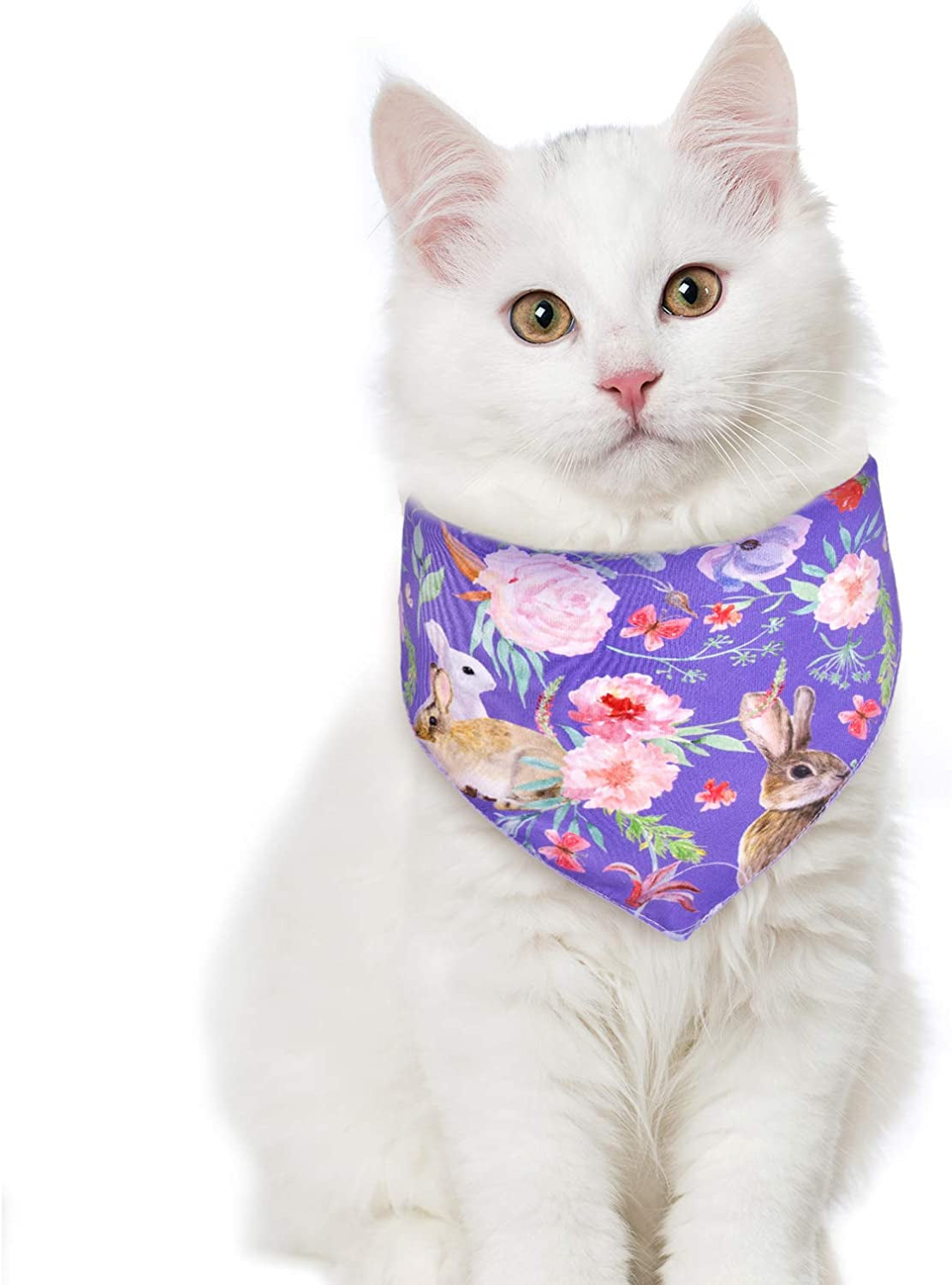 Whaline 4Pcs Easter Dog Bandanas Double Sided Easter Bunny Pet Bandanas Easter Design Pet Scarf Accessories for Small Medium Large Puppy Cat Birthday Christmas Party Animals & Pet Supplies > Pet Supplies > Dog Supplies > Dog Apparel Whaline   