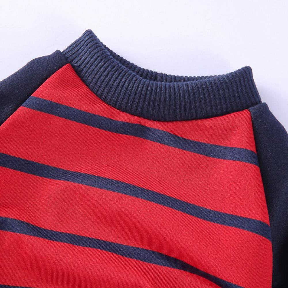 Dog Pajamas Striped Pet Jumpsuits Cotton Dog Onesies Long Sleeves Pet Pajamas Cute Dog Apparels Soft Pet Clothes for Puppy Small Dogs (Red,S) Animals & Pet Supplies > Pet Supplies > Dog Supplies > Dog Apparel 798413868   