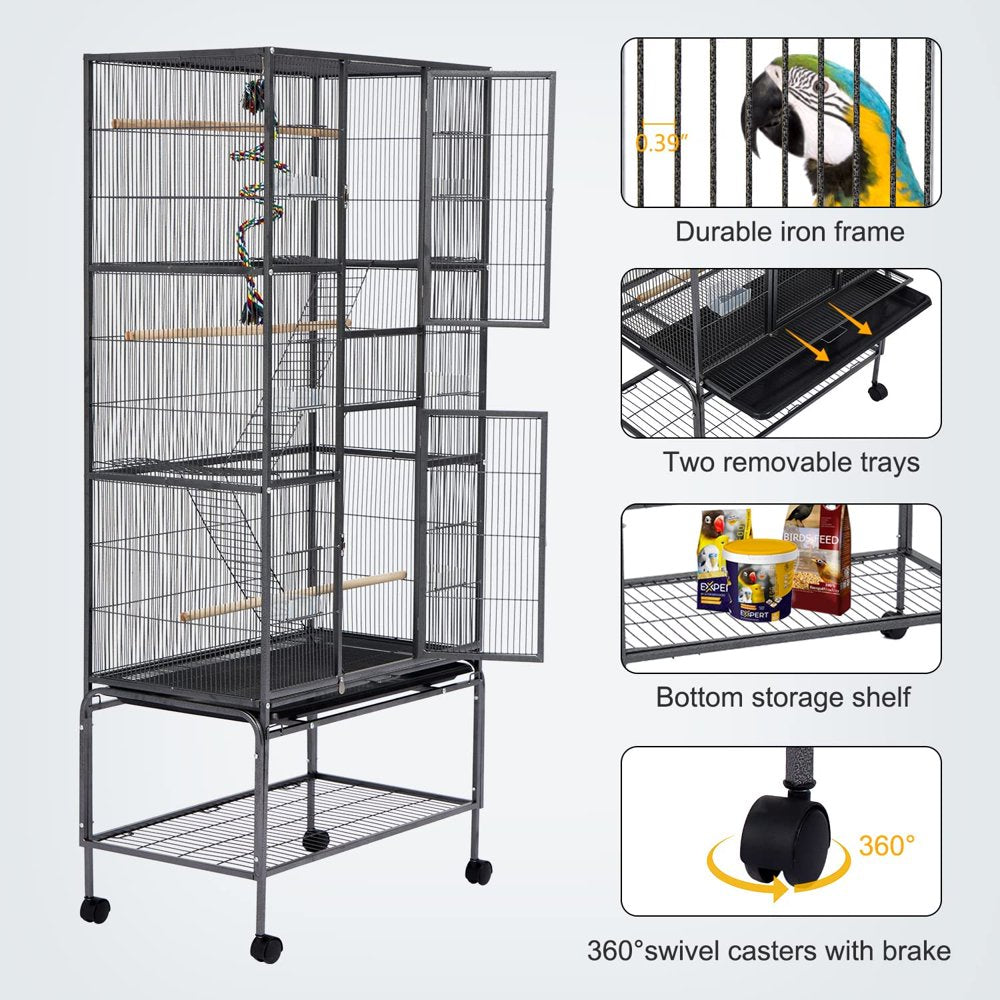 Kinbor Bird Cage with Stand 69 Inch Wrought Iron Large Bird Cage for Parrots Lovebird Cockatiel Doves and Other Small to Medium Parrots Animals & Pet Supplies > Pet Supplies > Bird Supplies > Bird Cages & Stands Kinbor   