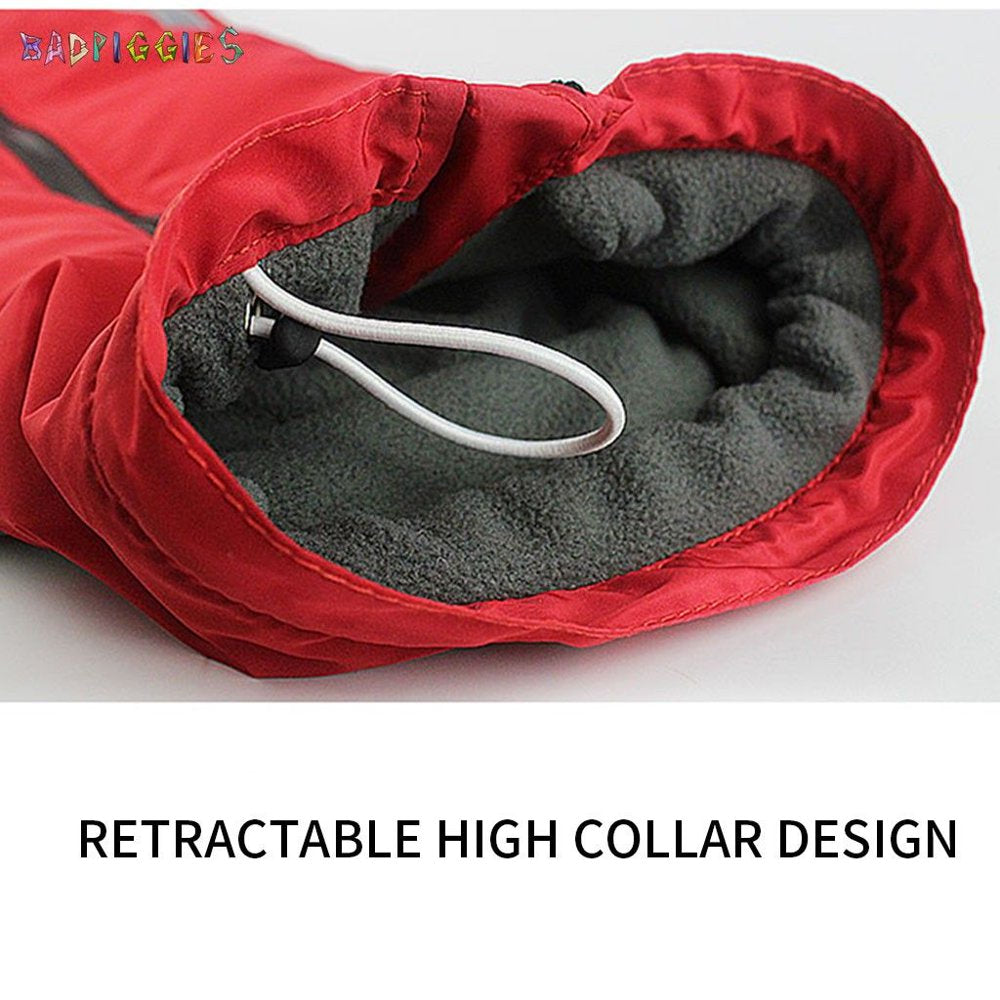 Badpiggies Reflective Dog Coat Winter Jacket, Waterproof Warm Pet Vest Snowsuit Windproof Outdoor Apparel for Medium Large Dogs Walking (XL, Red) Animals & Pet Supplies > Pet Supplies > Dog Supplies > Dog Apparel BadPiggies   