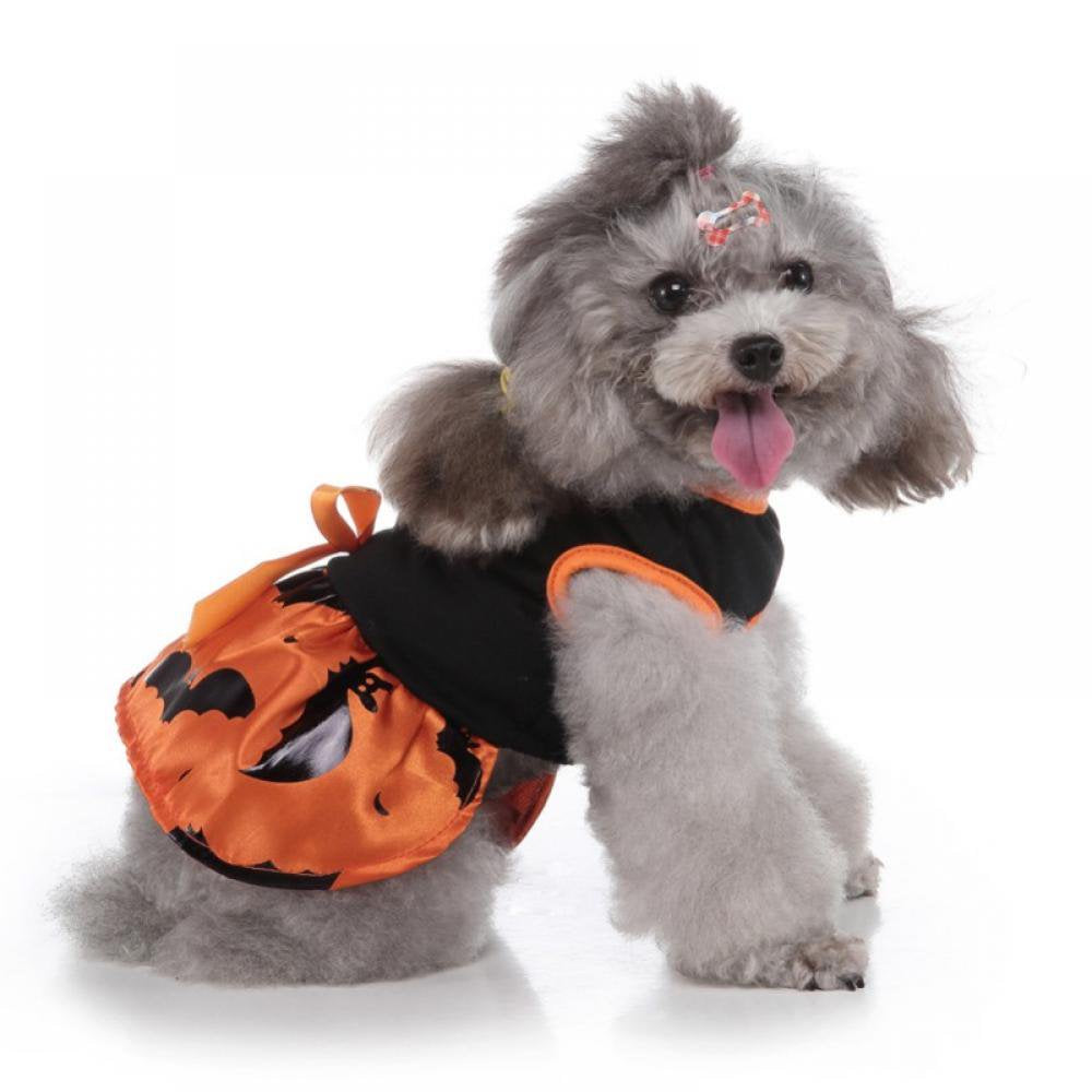 Topumt Pumpkin Dog Halloween Costume Dog Clothes for Small Medium Large Dogs Girl Dresses Puppy Party Apparel Doggie Wedding Dress Animals & Pet Supplies > Pet Supplies > Dog Supplies > Dog Apparel Topumt   