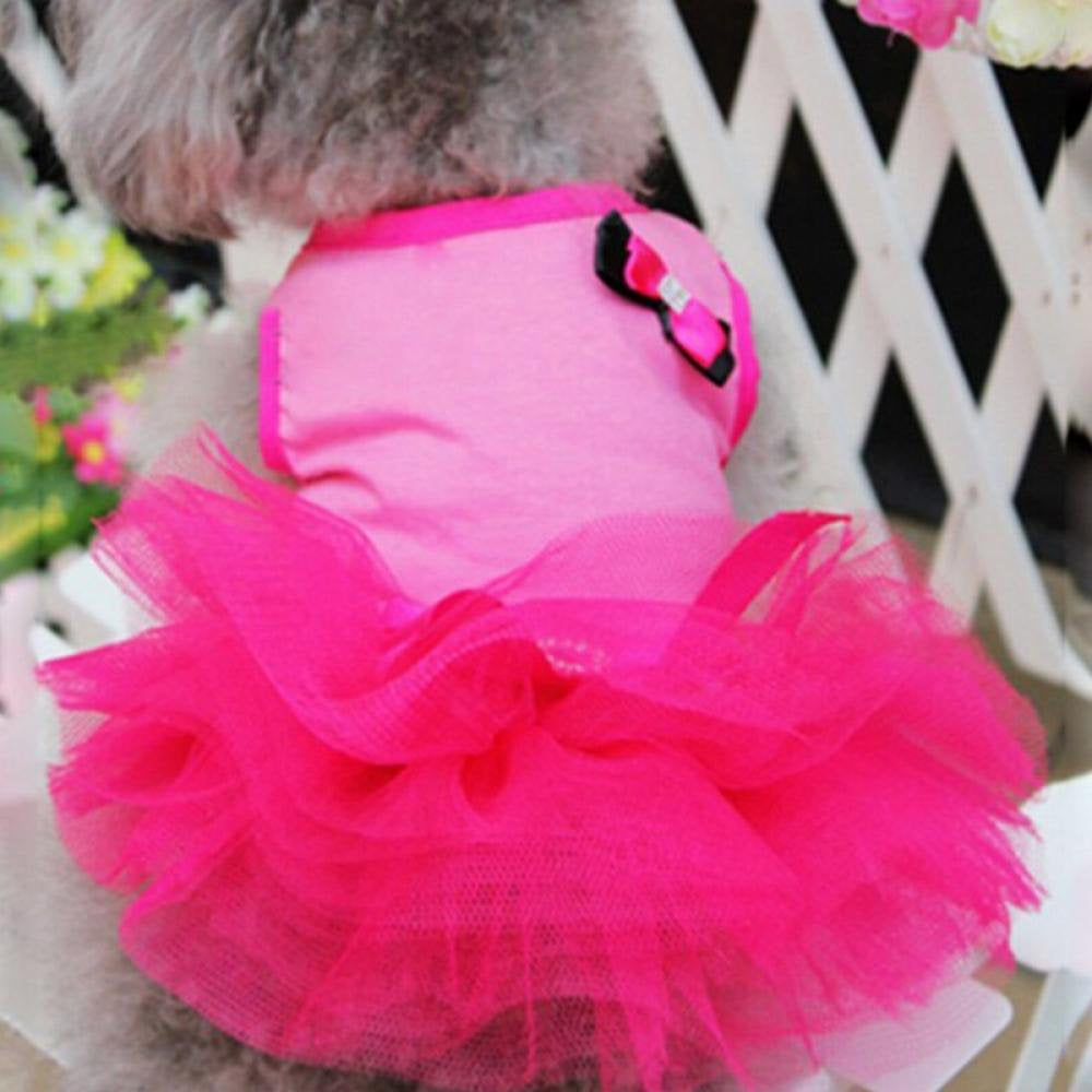 Pink Dog Cat Princess Tutu Dress Bow Bubble Dress Pet Puppy Clothes Dog Apparel Large Clothes for Pets Girl Animals & Pet Supplies > Pet Supplies > Dog Supplies > Dog Apparel Elaydool   