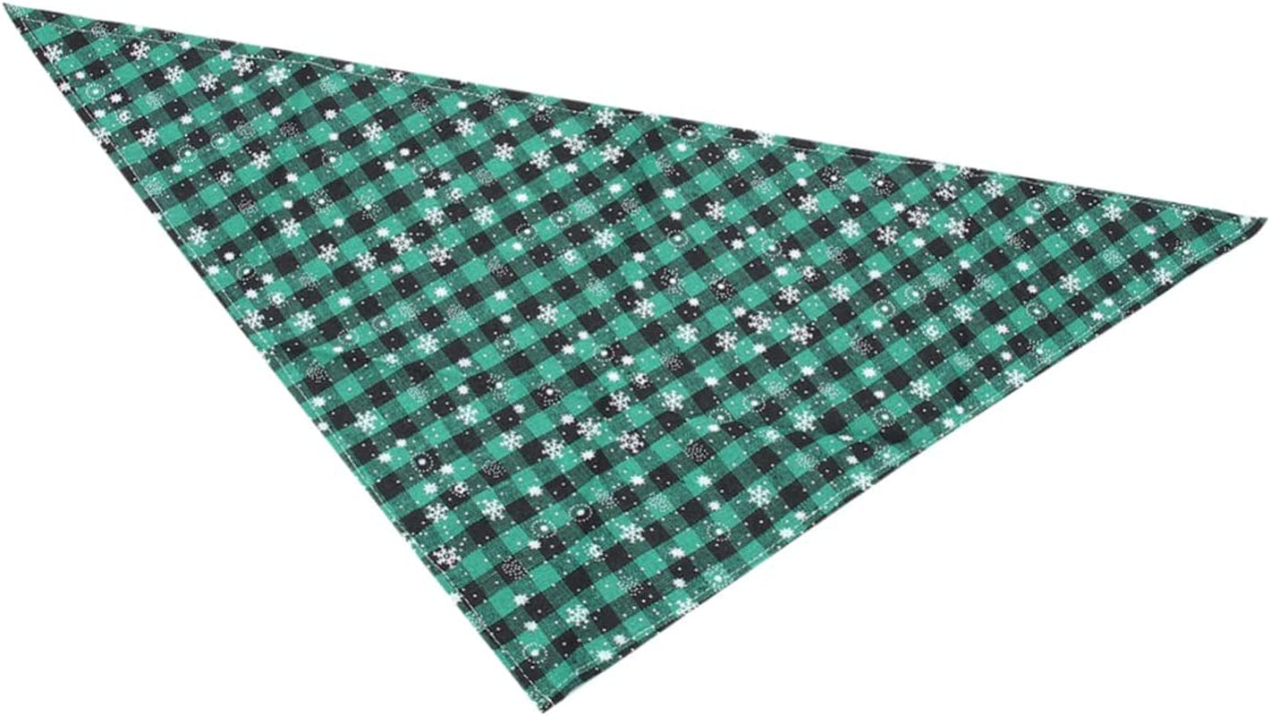 Mipcase 1Pc Green Pets Reversible Plaid Cotton Xmas Pet Snowflake Dog Bandana Accessories Printed Costume Scarf Scarfs Decor Puppy Petsgreen Neck Bibs Medium Triangle Puppies Towel For Animals & Pet Supplies > Pet Supplies > Dog Supplies > Dog Apparel Mipcase Green 64x42cm 