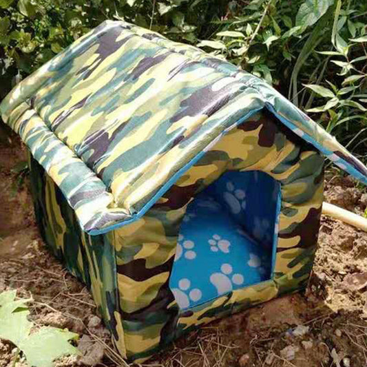 Flm Waterproof Dog House Lovely Wear-Resistant Foldable Pet Shelter for Home Animals & Pet Supplies > Pet Supplies > Dog Supplies > Dog Houses Flm M Army Green 