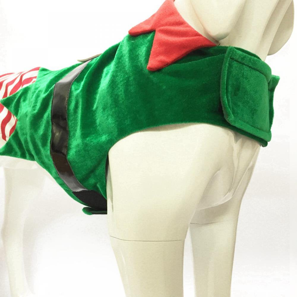 Christmas Green Elf Pet Dog Christmas Vest Coat Costumes Pet Dress Puupy Apparel Animals & Pet Supplies > Pet Supplies > Dog Supplies > Dog Apparel Jongmart   