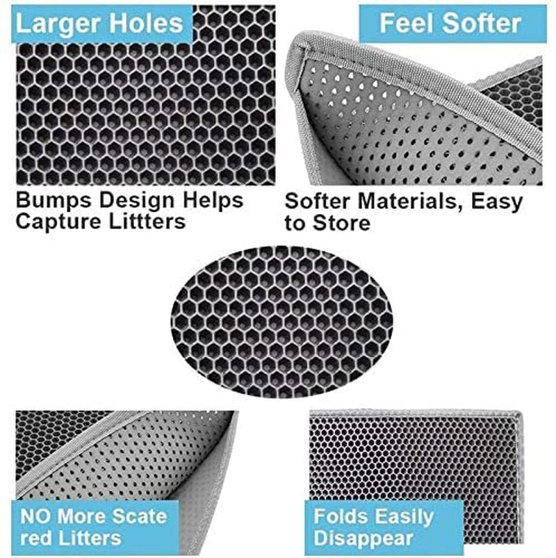 Cat Litter Mat, Litter Box Mat,Honeycomb Double Layer Trapping Litter Mat Design,Waterproof Urine Proof Kitty Litter Mat,Easy Clean Scatter Control(40*50Cm) Sale 7962