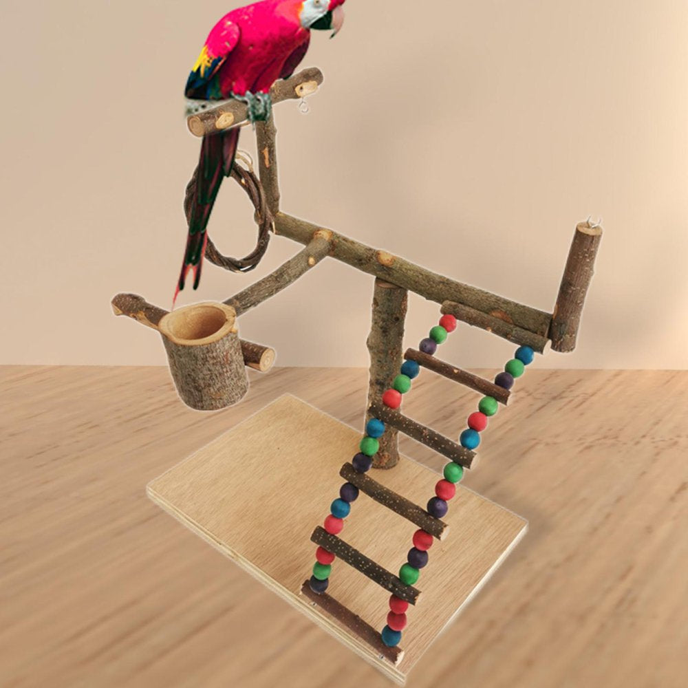 Pet Bird Play Stand, Parrot Playground Toy, Wood Perch, Play Exercise Gym Ladder Climbing for Parakeet Cockatiel Finches Style B 32X29X26Cm Animals & Pet Supplies > Pet Supplies > Bird Supplies > Bird Gyms & Playstands Menolana   