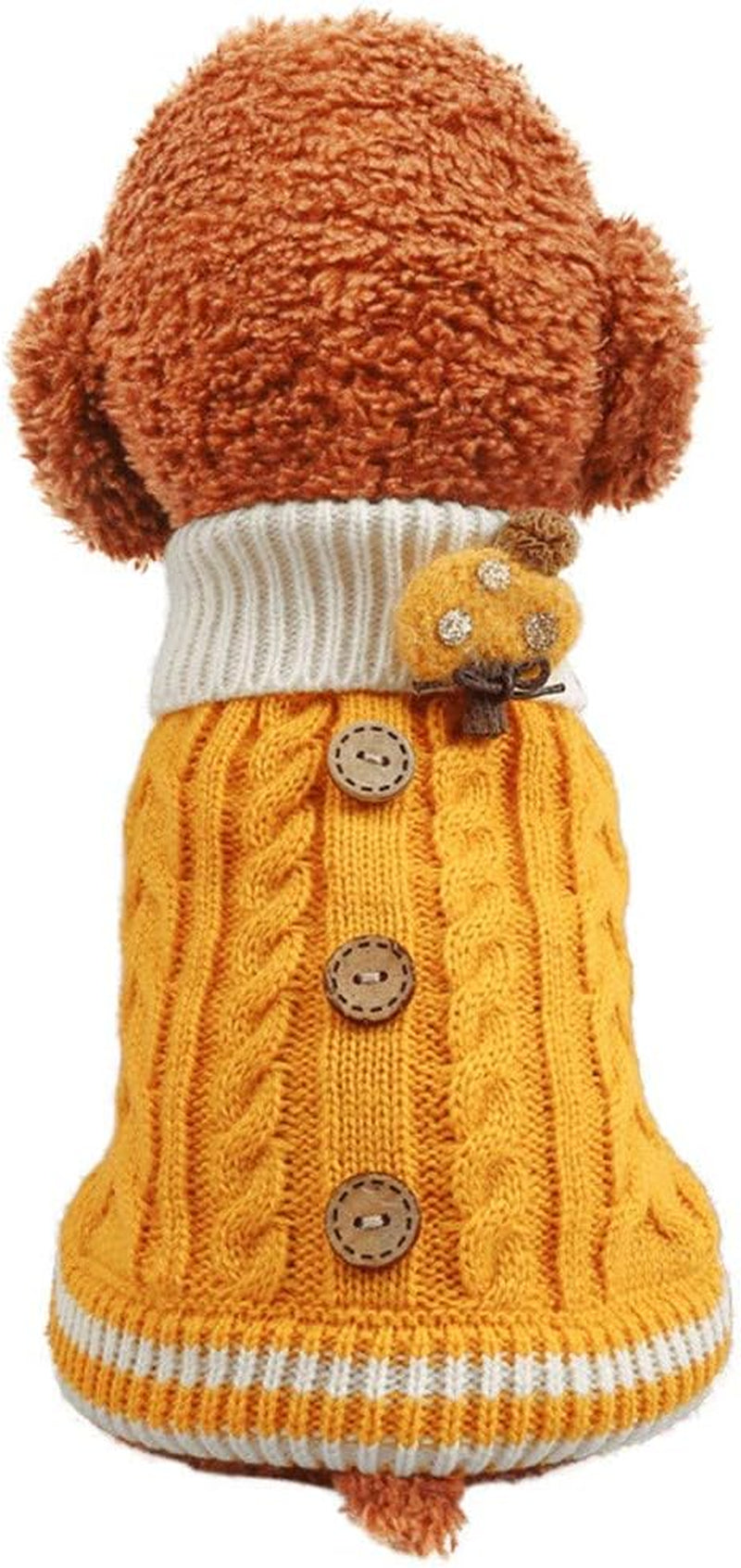 LOYY Dog Sweaters for Small Dogs Dog Knitting Crochet Sweater Autumn Winter Warm Cute Medium Large Dog Sweater Puppy Sweaters Girls Boys Animals & Pet Supplies > Pet Supplies > Dog Supplies > Dog Apparel LOYY yellow Large 