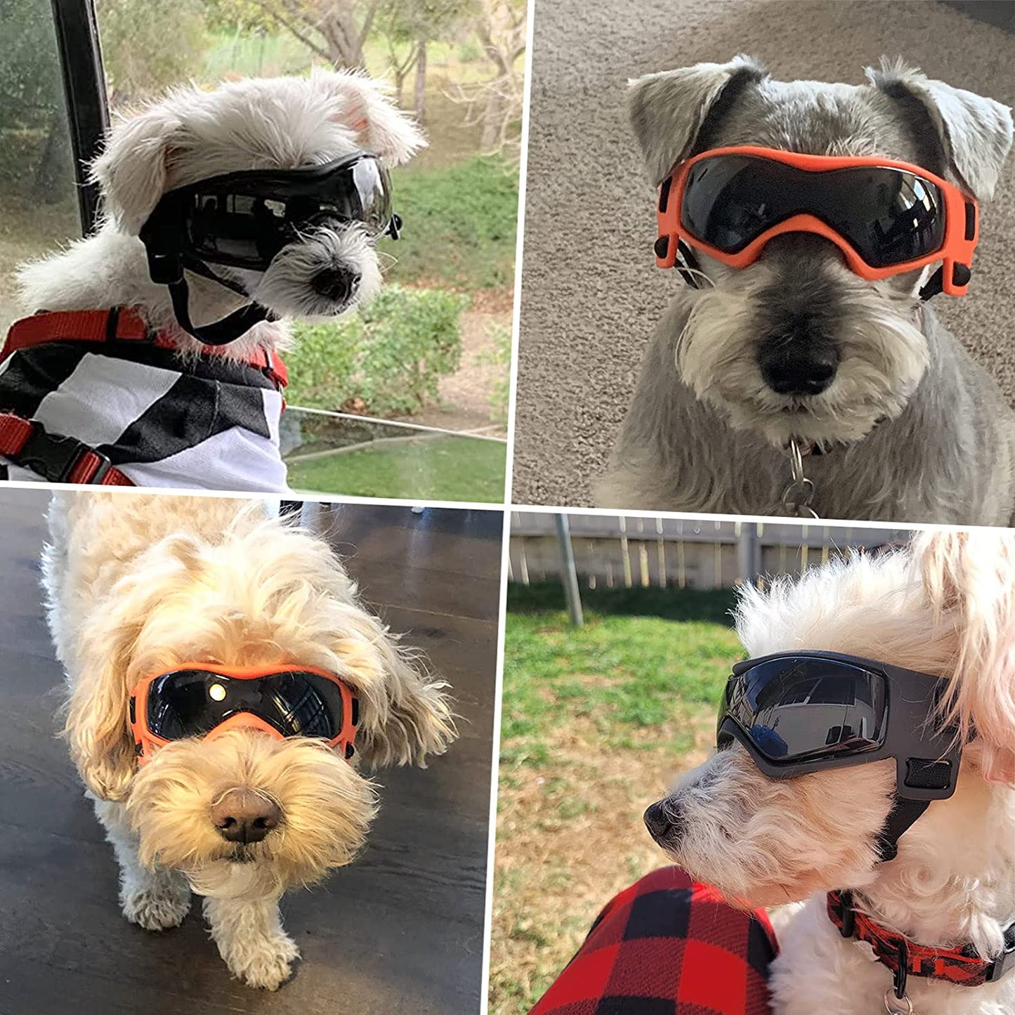 Enjoying Dog Goggles Small to Medium UV Protection Dogs Sunglasses Windproof Antifog Pet Glasses for Doggy Eye Wear, Soft Frame, Orange Animals & Pet Supplies > Pet Supplies > Dog Supplies > Dog Apparel Enjoying   