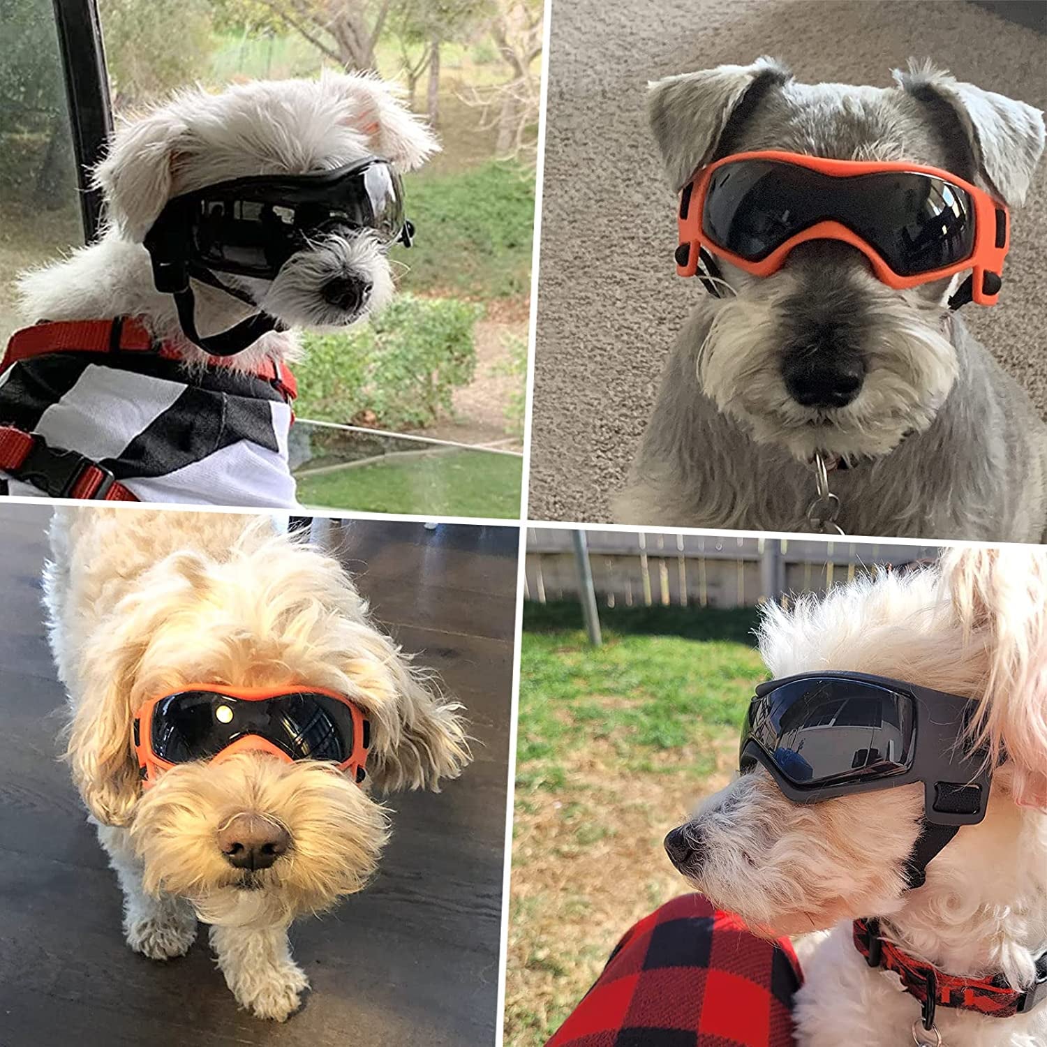 Enjoying Dog Goggles Small to Medium UV Protection Dogs Sunglasses Windproof Antifog Pet Glasses for Doggy Eye Wear, Soft Frame, Orange Animals & Pet Supplies > Pet Supplies > Dog Supplies > Dog Apparel Enjoying   