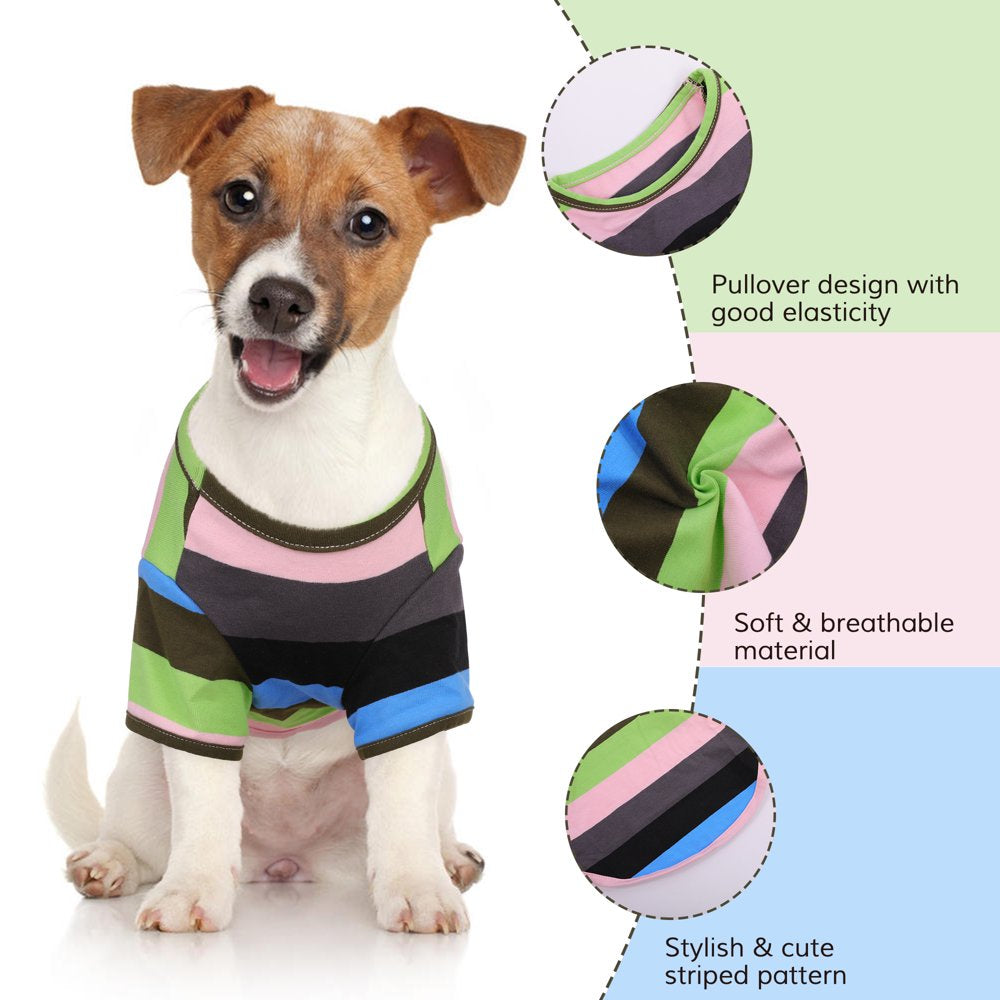IDOMIK Dog Shirt Dog Striped T-Shirt Soft Breathable Pet Apparel Puppy Sweatshirt Dog Clothes for Small Medium Dogs Animals & Pet Supplies > Pet Supplies > Dog Supplies > Dog Apparel IDOMIK   