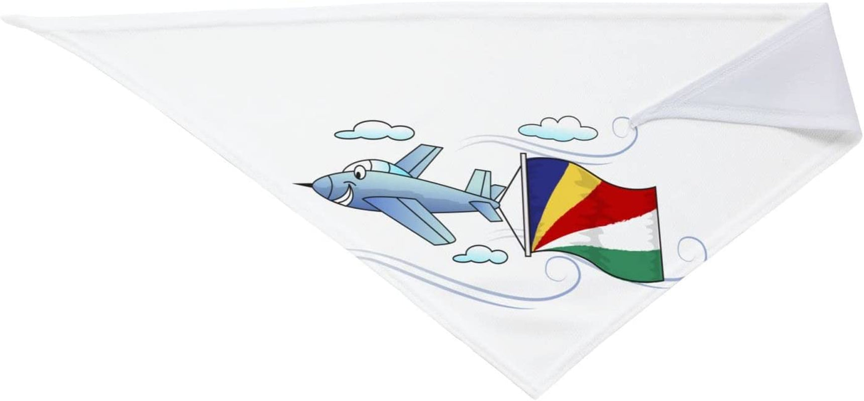 Airplane with Flag Seychelles Pet Dog and Cat Decorative Triangle Scarf,Dog Bandana,Breathable and Stain Resistant. Animals & Pet Supplies > Pet Supplies > Dog Supplies > Dog Apparel ZALTAS   