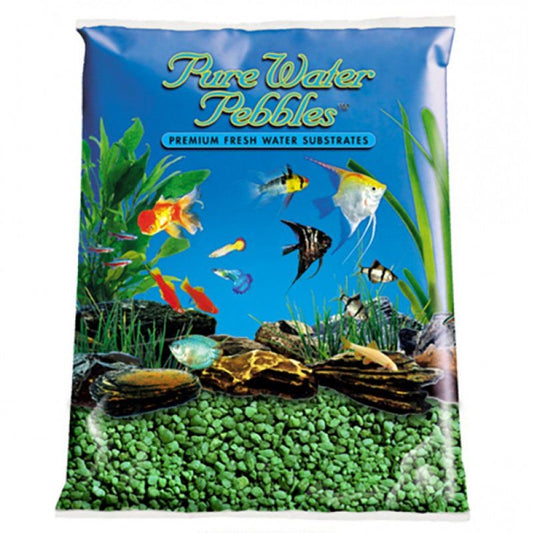 Pure Water Pebbles Aquarium Gravel - Emerald Green 5 Lbs (3.1-6.3 Mm Grain) Pack of 4