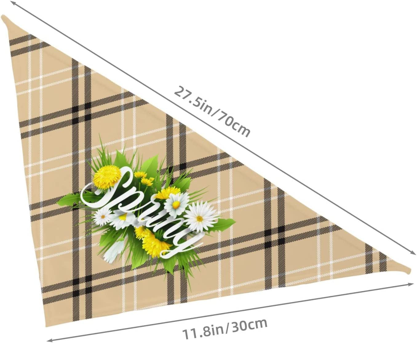 Hello Spring Floral Season Border Pet Dog and Cat Decorative Triangle Scarf,Dog Bandana,Breathable and Stain Resistant. Animals & Pet Supplies > Pet Supplies > Dog Supplies > Dog Apparel ZALTAS   